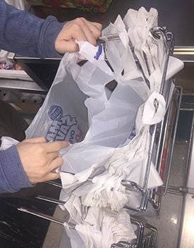 Plastic bags at checkout